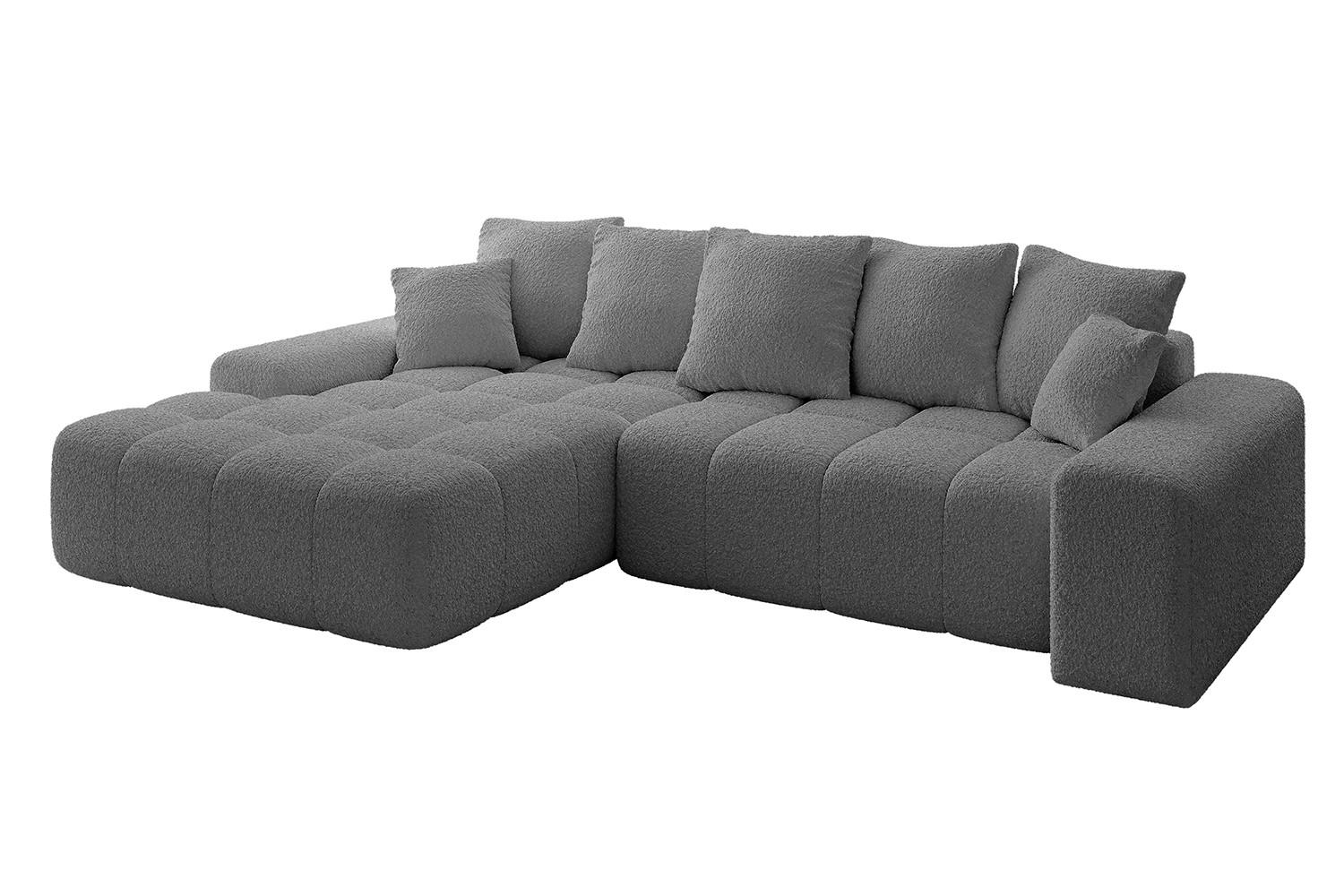ALTDECOR ROHOVÁ SEDACÍ SOUPRAVA s otomanem vlevo ENSI-L - 267x164x69 cm platinová