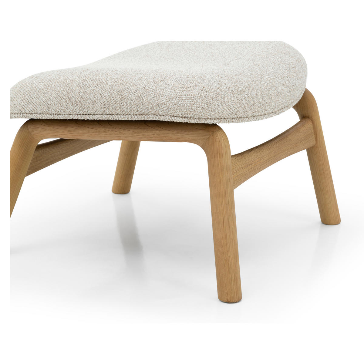 FUSSHOCKER Theo, Natur Massiveiche - Beige, Holz (51/36/62cm) - WOODEK