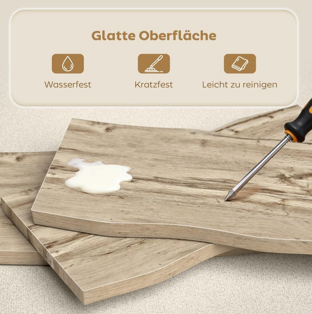 COUCHTISCH 100/50/45 cm in Eichefarben mit Stahlbeinen - Eichefarben, Holz (100/50/45cm) - Flora Grace
