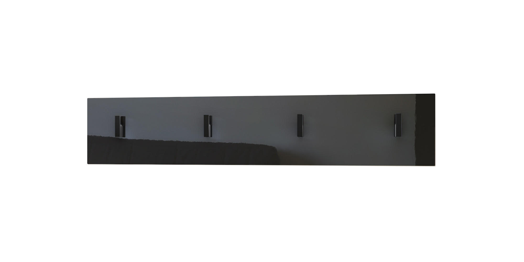 GARDEROBENPANEEL Linea Schwarz Hochglanz - Schwarz Hochglanz, Holzwerkstoff (72.5/14.5/3.5cm) - Vladon