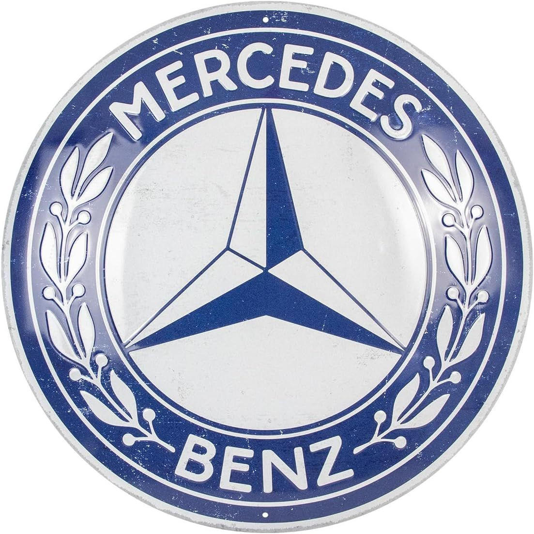 BLECHSCHILD 35 cm Rund Mercedes-Benz Logo - Multicolor, Metall (35/35/0.2cm) - Nostalgic-Art
