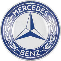 BLECHSCHILD 35 cm Rund Mercedes-Benz Logo - Multicolor, Metall (35/35/0.2cm) - Nostalgic-Art