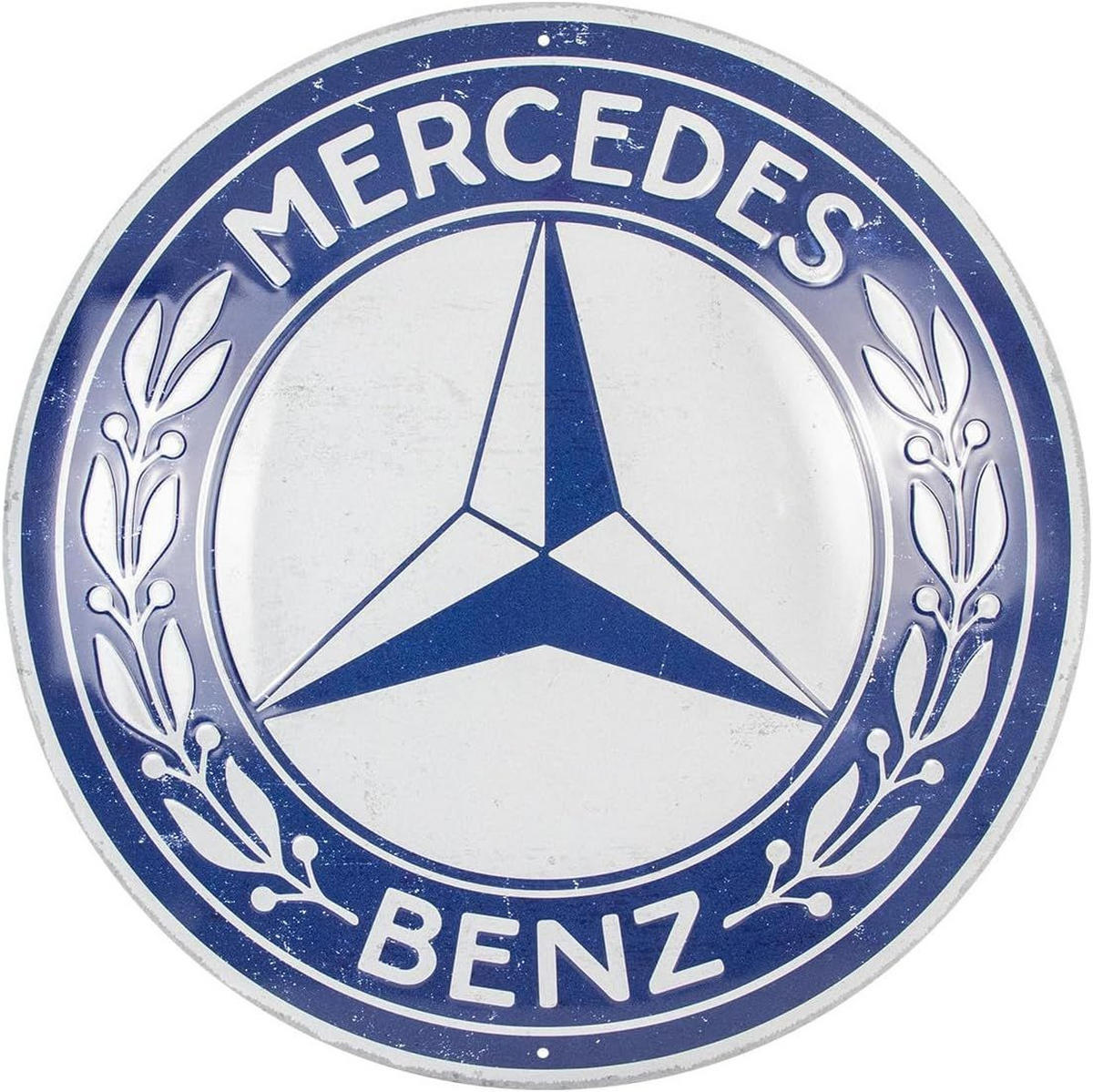 BLECHSCHILD 35 cm Rund Mercedes-Benz Logo - Multicolor, Metall (35/35/0.2cm) - Nostalgic-Art