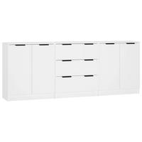 SIDEBOARD 3Er Set Weiss Holzwerkstoff - Weiß, Holzwerkstoff (60/70/30cm) - vidaXL