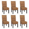 ESSZIMMERSTUHL 6er-Set Korbstuhl Stuhl Malibu Bananengeflecht 96x46x41cm Sitzhöhe 46cm dunkel ohne Kissen - Dunkelbraun, Kunststoff (46/96/41cm) - CHEFGASTRO