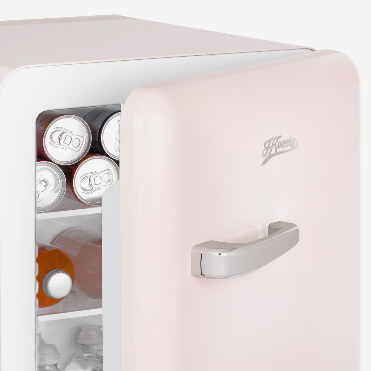MINI-KÜHLSCHRANK TOAD6, Pastellrosa, 31L - Rosa, Metall (42/54/48cm) - HKoenig