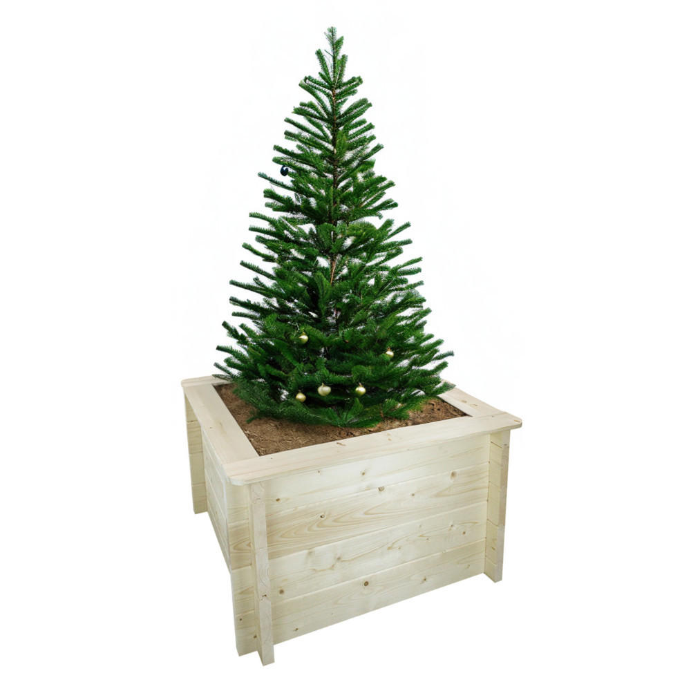 HOCHBEET HOLZ - 78x78xH46 cm - M620 - Beige, Holz (78/46/78cm) - Timbela