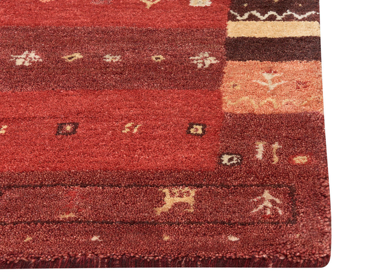 KURZFLOR-GABBEH Sinanli 230/160 cm - Rot, Textil (160/230cm) - Beliani