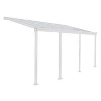 TERRASSENÜBERDACHUNG SOLIS - Farbe: Weiß, Größe: 618 / 625 x 303 / 300 x 278 / 226 cm - Weiß, Kunststoff (618/278/303cm) - Home Deluxe