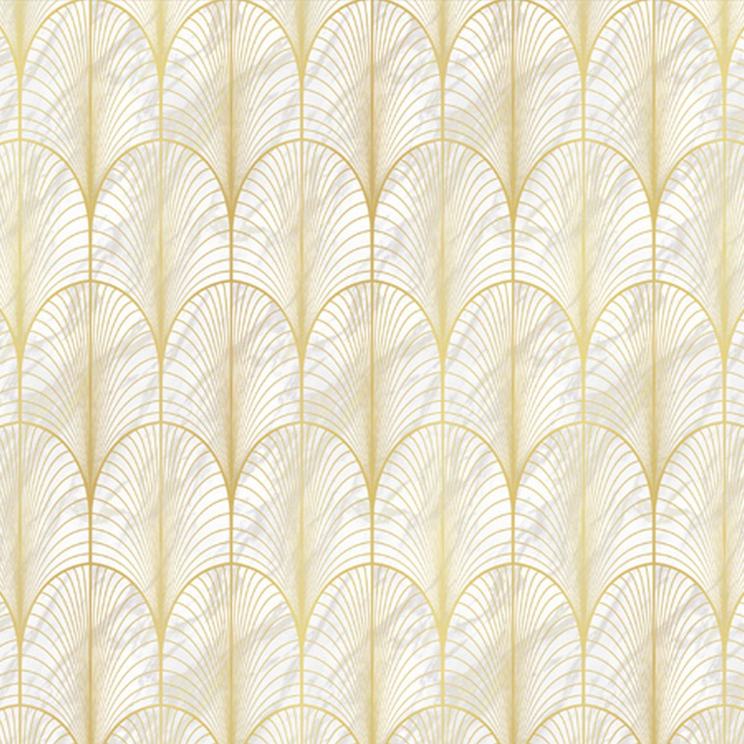 FOTOTAPETE Art Decó Muster 424 x 280 cm - Goldfarben, Papier (424/280cm) - Sanders & Sanders