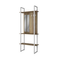 GARDEROBE Livi Weiß 90 x 215 cm mit Hacken und Spiegel - Weiß, Holzwerkstoff (90/215/35cm) - Vicco