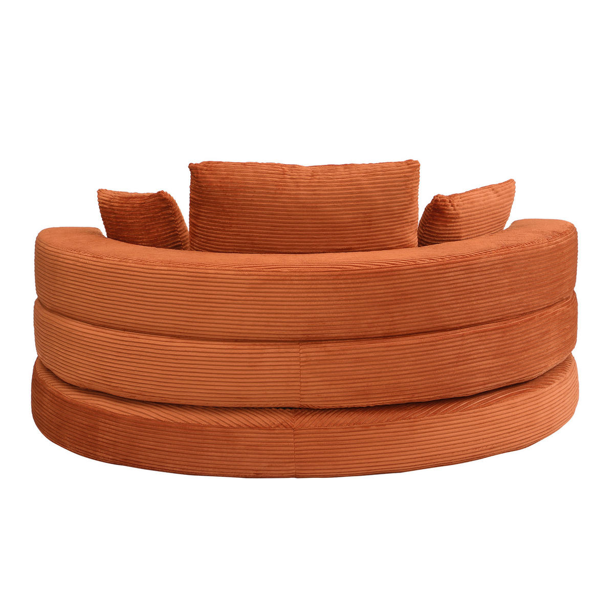 SCHLAFSOFA 2-in-1 173x176 cm Cord Orange mit 3 Kissen - Orange, Kunststoff (176/40/173cm) - Meubliv