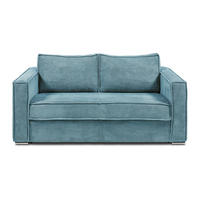 SCHLAFSOFA - 3 Personen - samt - türkisblau Loreto - Türkis, Textil (195/90/223cm) - Vente-Unique