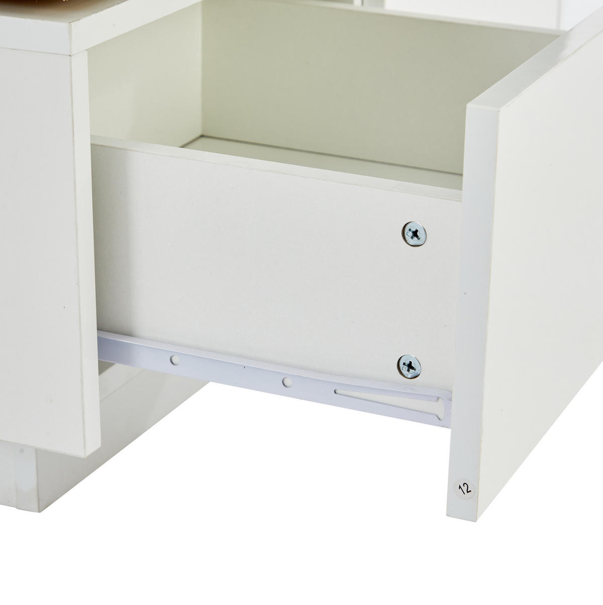 COUCHTISCH 75/75/33,5 cm in Weiß Hochglanz mit 4 Schubladen und verschiebbaren Platten - Weiß, Holzwerkstoff (75/75/33.5cm) - Flora Grace