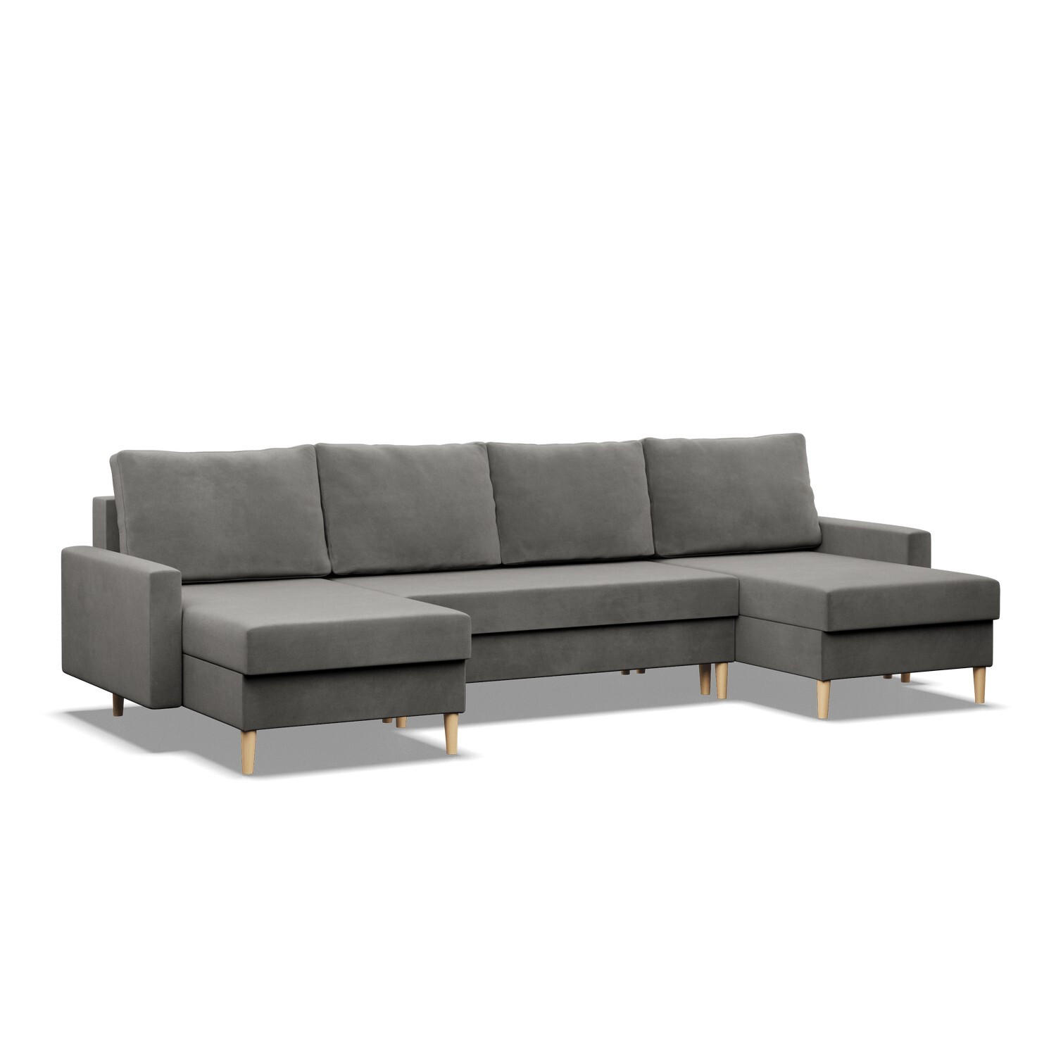 WOHNLANDSCHAFT Blank hellgrau - Hellgrau, Textil (294/92/140cm) - SIMKAM Furniture