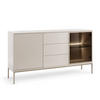 SIDEBOARD SENTIERO 154/83/39 cm mit LED 3 Schubladen und 2 Türen Kaschmir - Kaschmir, Holzwerkstoff (154/83/39cm) - MASSENO