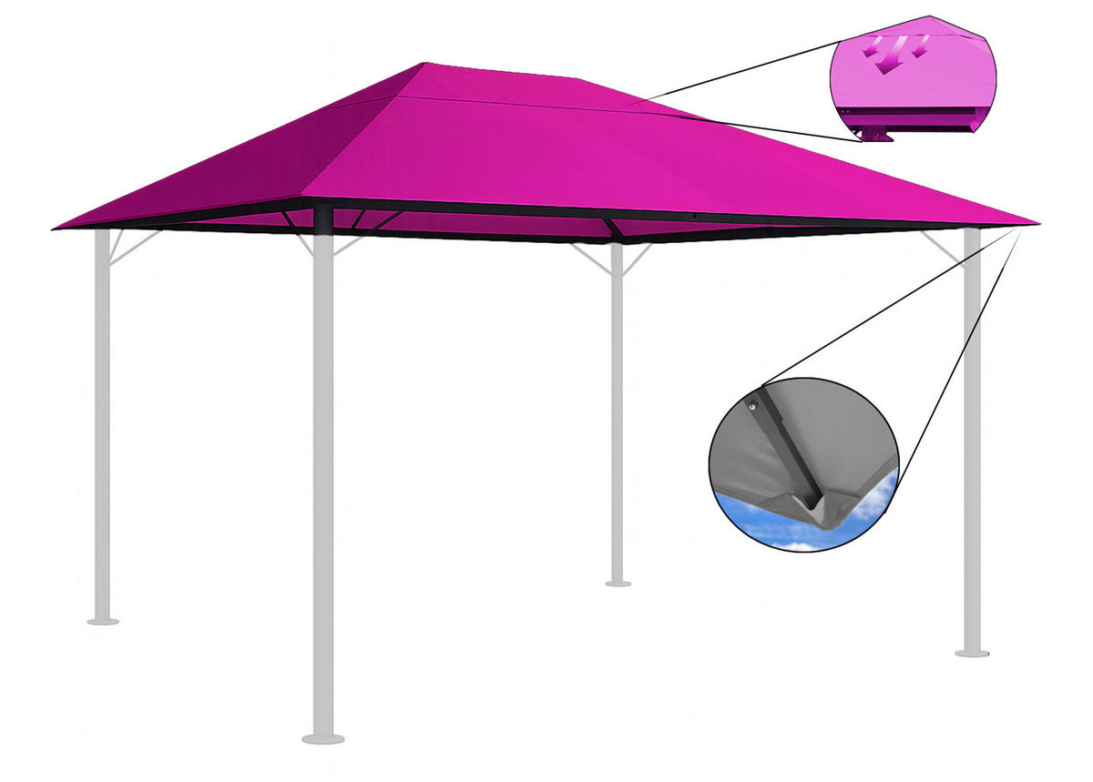 ERSATZDACH Pavillon 3/4 m Beere - Lila, Textil (297/1/397cm) - QUICK STAR