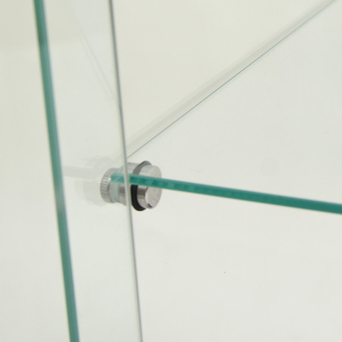 GLASVITRINE 42x36x164 cm 1 Tür Schloss 4 Einlegeböden LED schwarz - Schwarz, Holz (42.5/164/36.5cm) - LEBENLANG