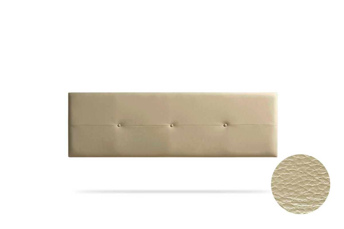 KOPFTEIL gepolstert NAPOLI Kunstleder 115x50x5 cm - Gold - Moonia - Goldfarben, Holz (115/5/50cm)