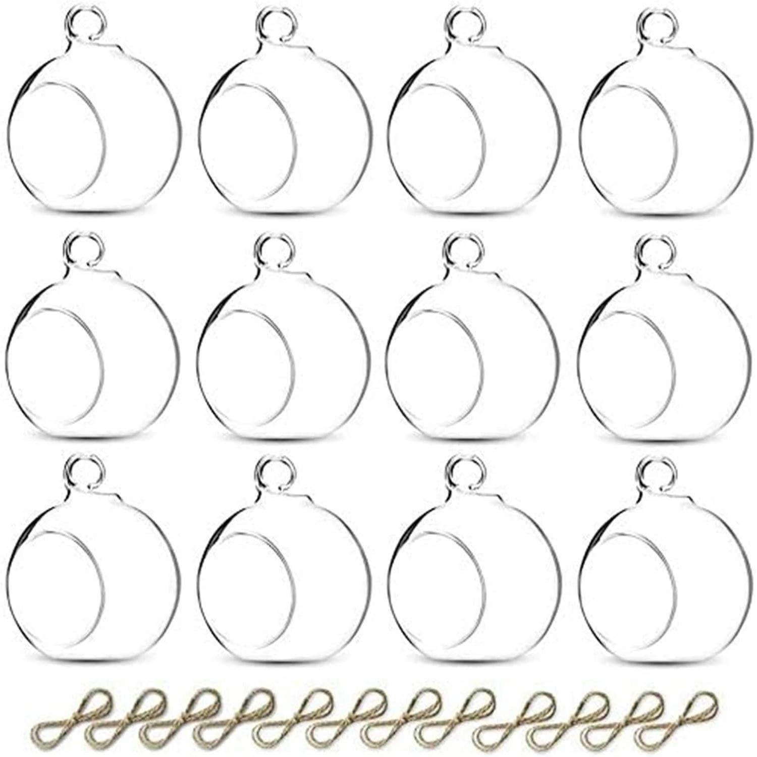 TEELICHTHALTER Glaskugel 12-teiliges Set 6 cm - Silberfarben, Glas (6.8cm)