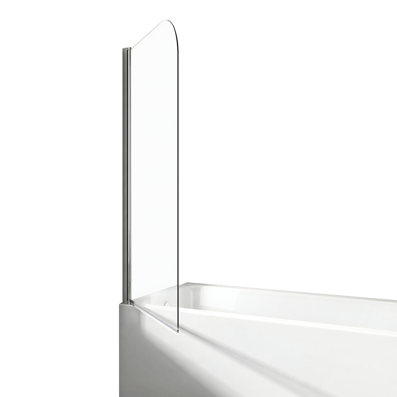 DUSCHWAND für Badewannen mit Schwenkfunktion 140/80 cm - Transparent, Glas (80/140cm) - EMKE