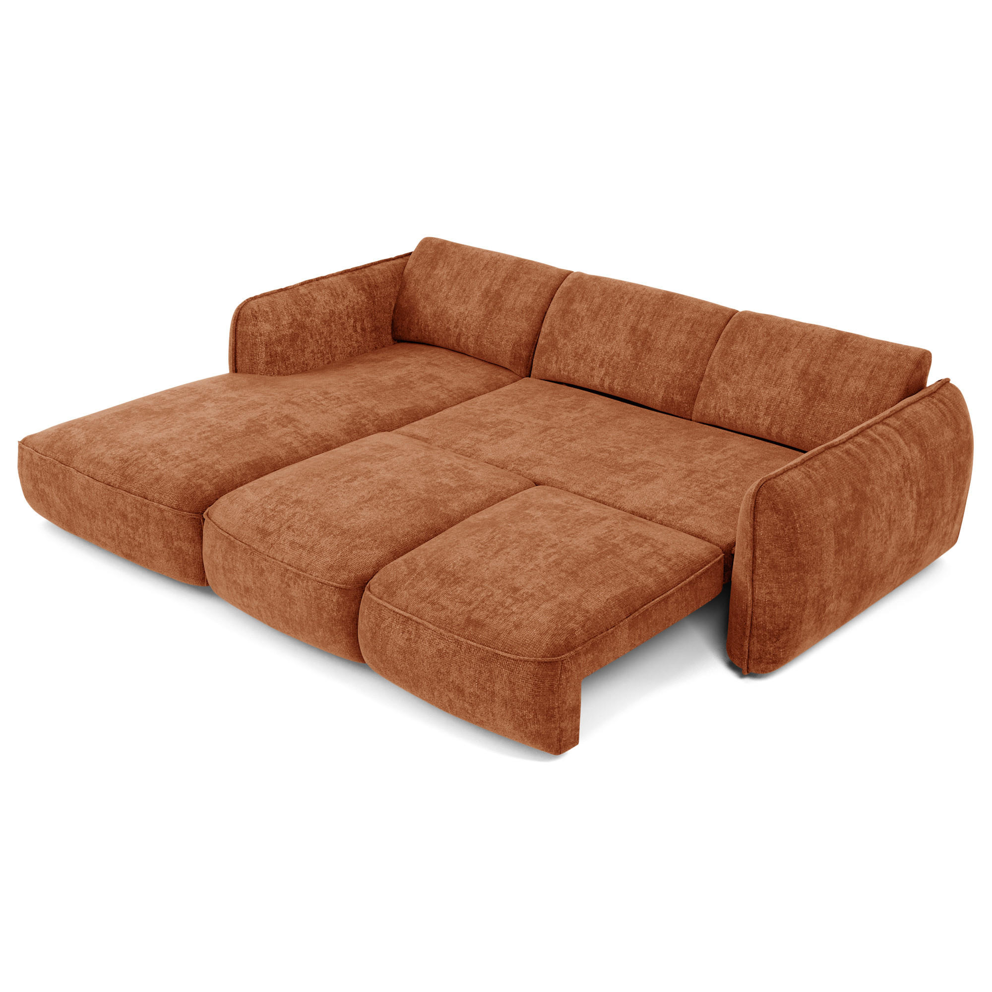 ECKSOFA RECHTS Rastervelours 274cm - Dunkelorange/Terracotta, Textil (274/174cm) - Sia Home