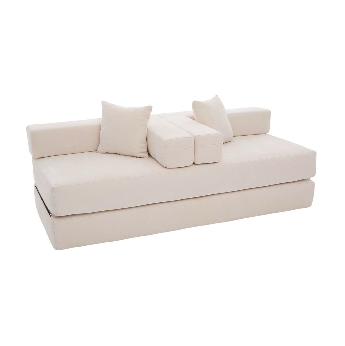 SOFA modular 198 x 79 cm Chenille Beige - Beige, Kunststoff (31.1/23.62/77.95cm) - Meubliv