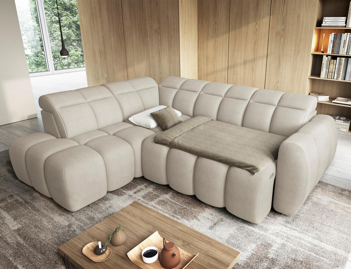 ECKSOFA Eagle L - Creme (Royal 18) - Creme, Holzwerkstoff (258/208cm) - Möblo