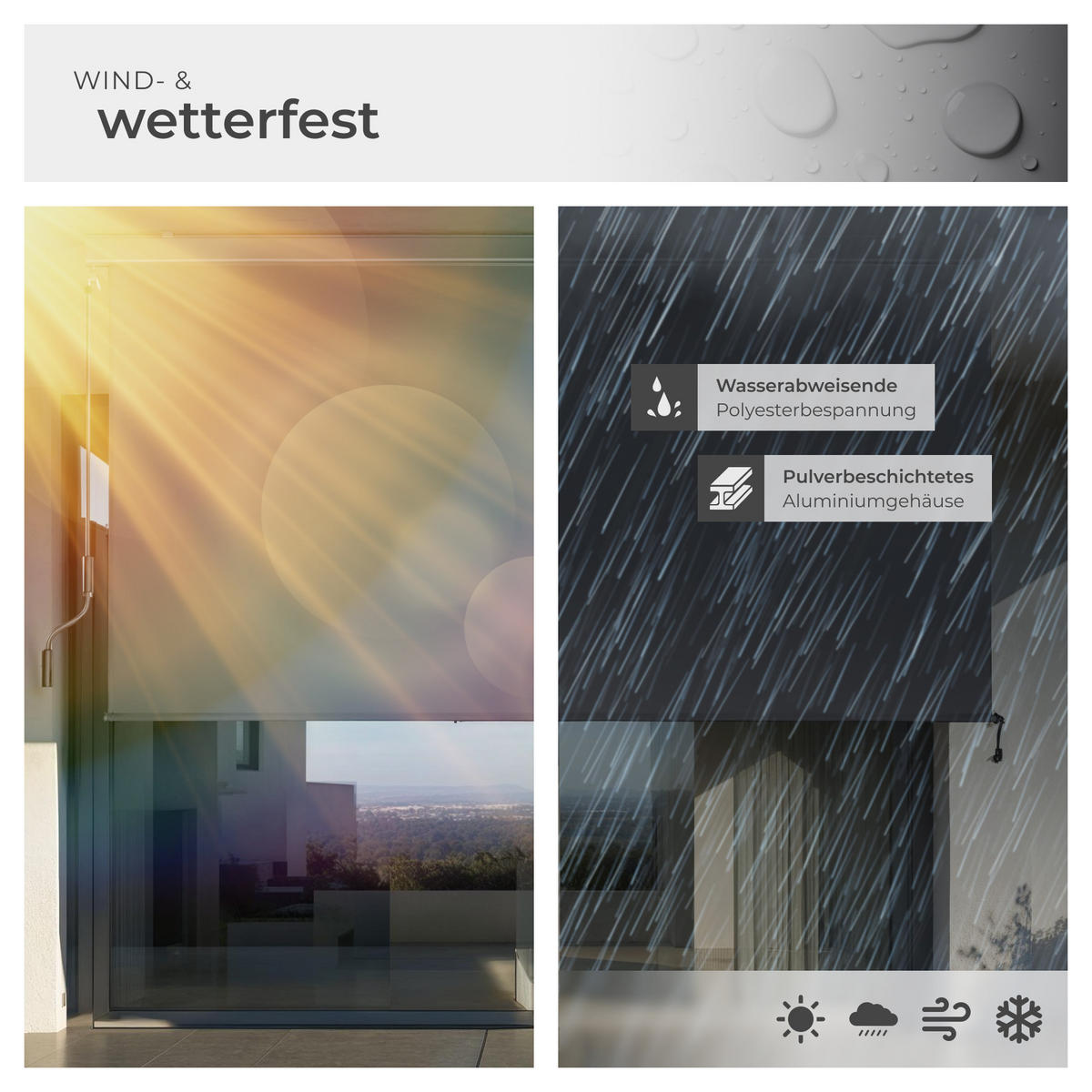 SENKRECHTMARKISE Eloise, inkl. Wandhaltern, dunkelgrau - Dunkelgrau, Textil (200/250cm) - tectake