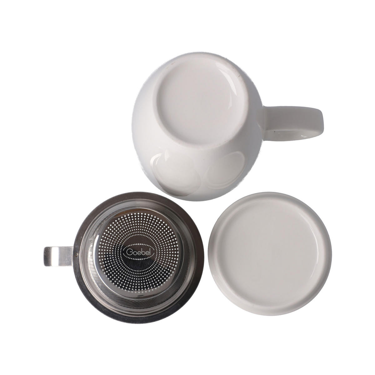 TEETASSE Kaiser Porzellan, Fine Bone China, Metall, weiß glasiert, 450 ml - Weiß, Keramik (0.45L) - Goebel