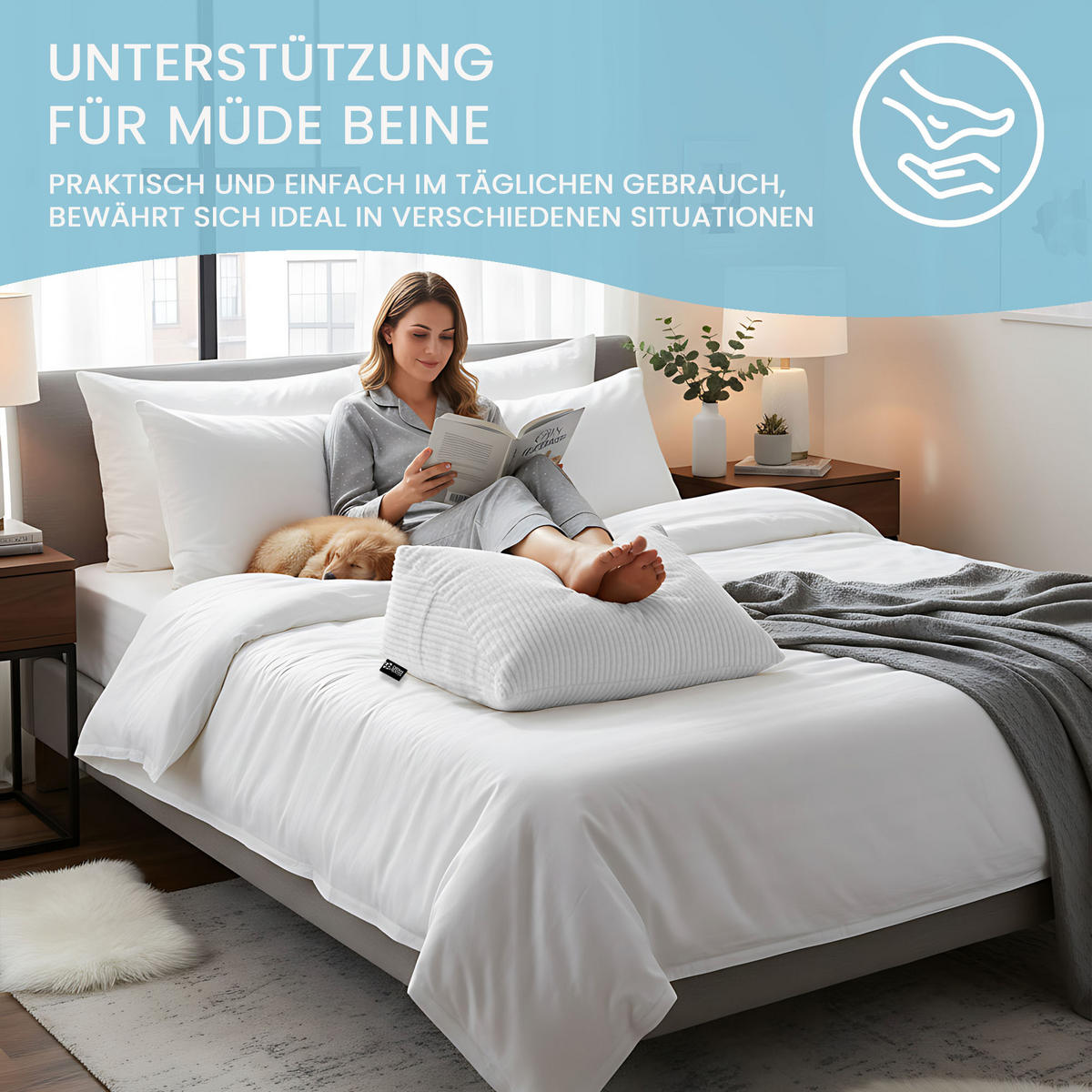 KEILKISSEN Cool Grey, 70/40/20 cm, Cord - Hellgrau, Textil (70/20cm) - Dreamroots
