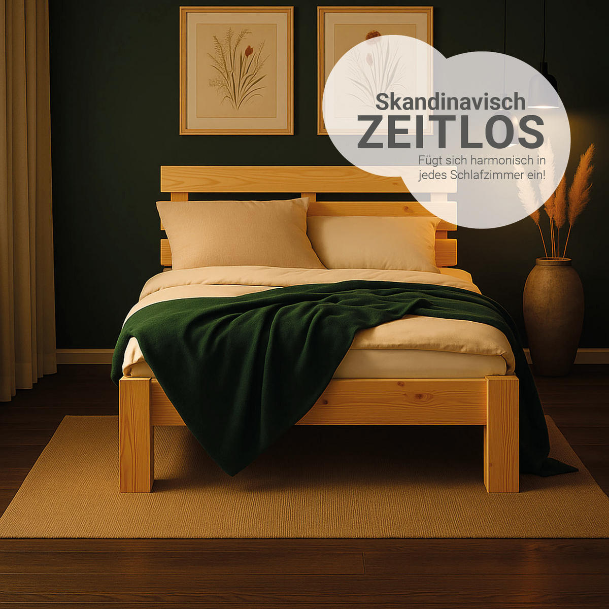 HOLZBETT mit Stauraum 90/200 cm natur - Braun, Holz (90/200cm) - Homestyle4u