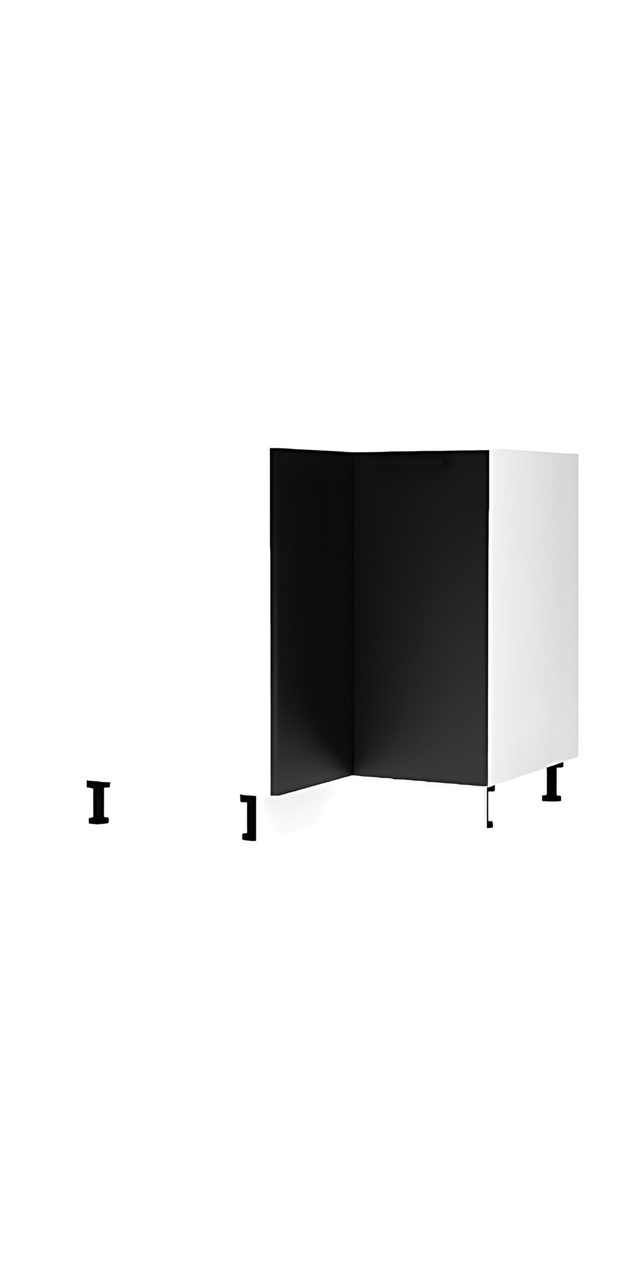 ECKUNTERSCHRANK DRP P/L - Dnoria - Raumwunder für Ecken - Schwarz, Holz/Metall (86.4/82/86.4cm) - ROYAL24_MARKT