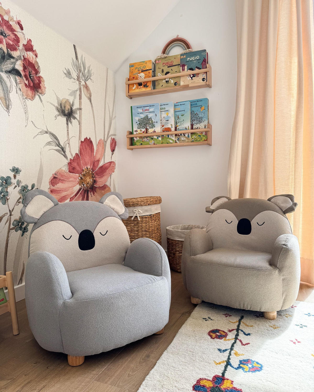 KINDERSESSEL Koala Stoff Taupe Hervik - Taupe, Textil (55/63/49cm) - Beliani