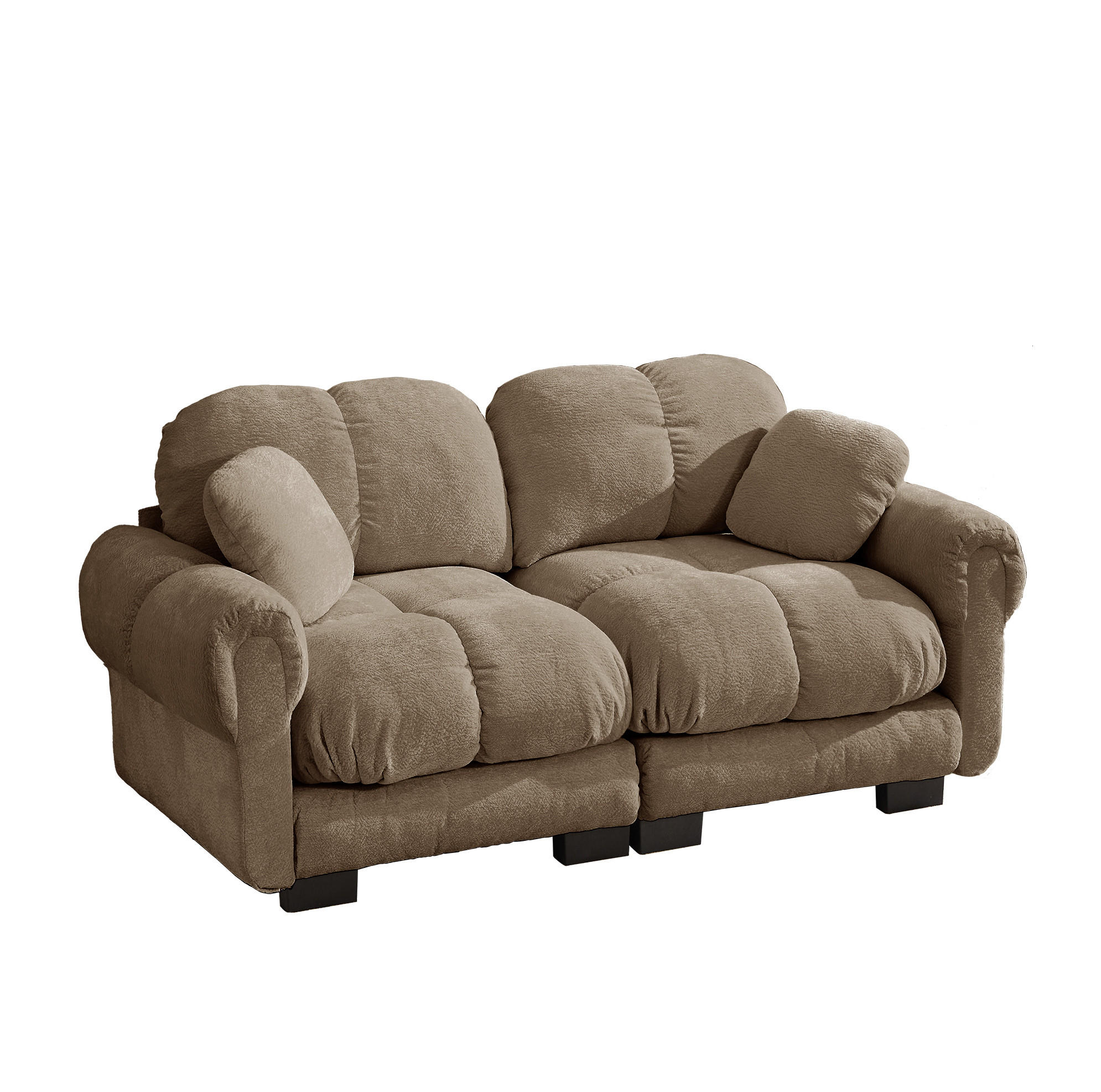 SOFA 190/86/90 cm in Braun aus Chenille mit Steppnähten - Braun, Textil (86/90/190cm) - Flora Grace