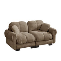 SOFA 190/86/90 cm in Braun aus Chenille mit Steppnähten - Braun, Textil (86/90/190cm) - Flora Grace