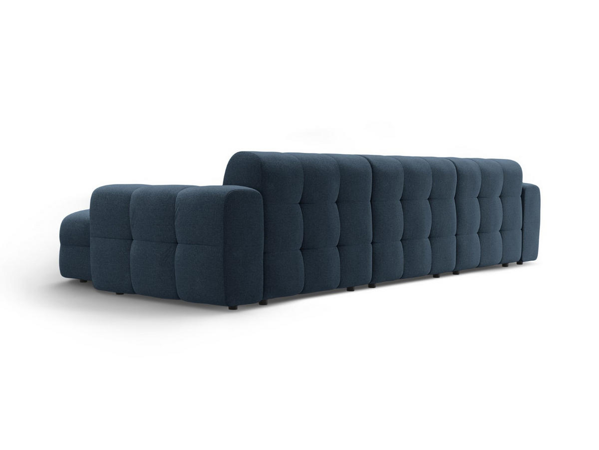 ECKSOFA rechts Kendal aus strukturiertem Stoff marineblau 5 Sitzplätze - Blau, Textil (173/357cm) - Micadoni