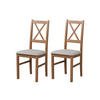 STUHL Nilo 10 (2er Set) - Hellbraun/Beige, Holz (43/94/40cm) - Leaf Design