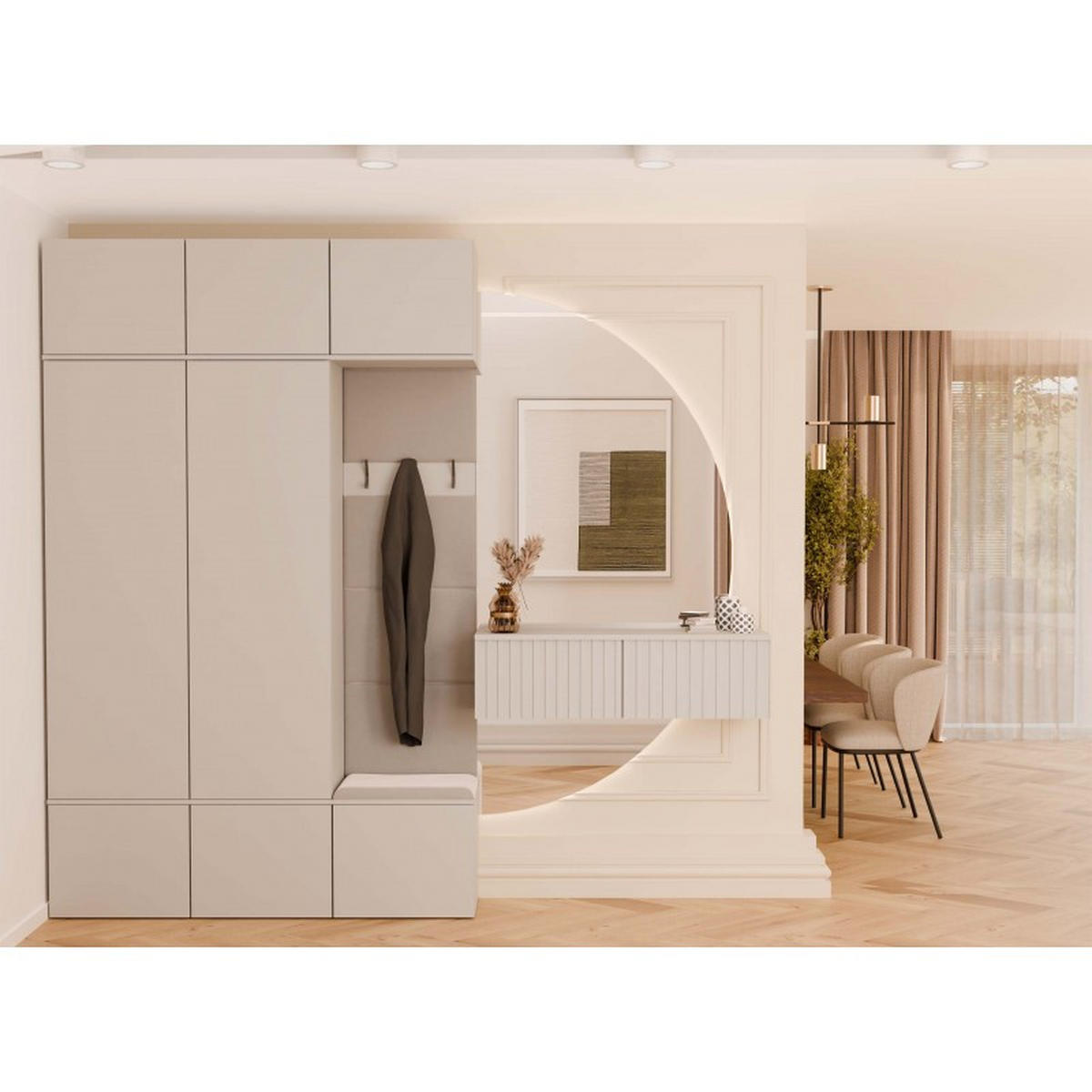 DULAP modern, set de dulapuri: dulap pentru haine și dulap pentru pantofi „cașmir” 150/238/35 - cașmir, compozit lemnos (150/238/35cm) - RAUMHIRSCH FURNITURE