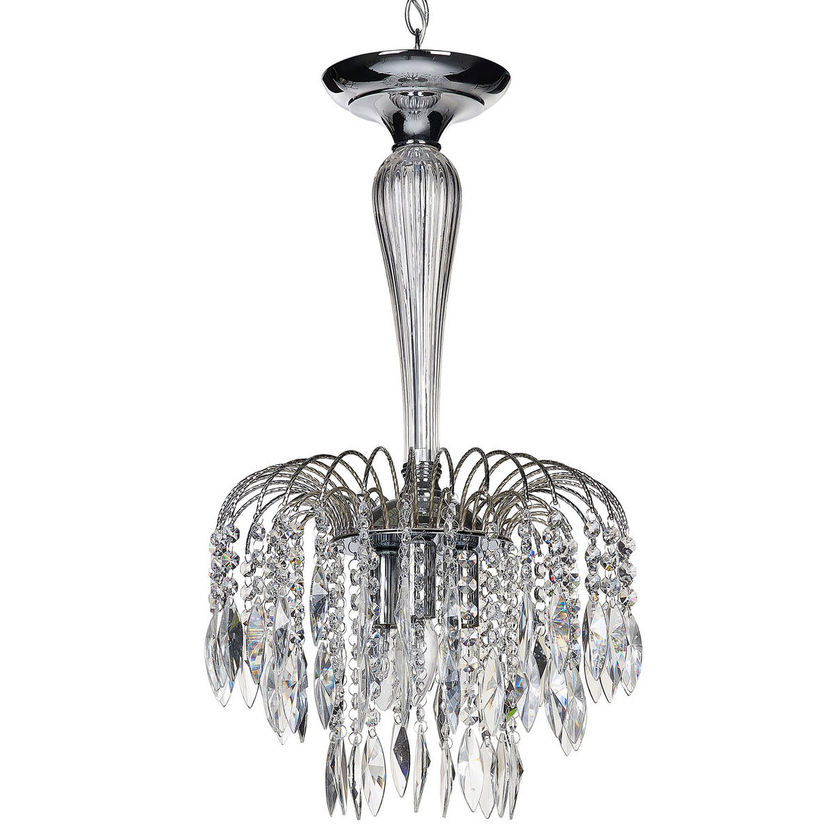 KRONLEUCHTER Orara 27/34/157 cm - Silberfarben, Metall (27/34/157cm) - Beliani
