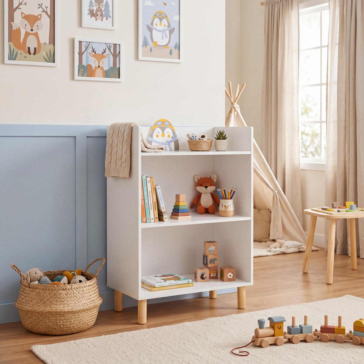 KINDERBÜCHERREGAL Weiß 55/30/86 - Weiß, Holz (55/86/30cm) - Mobili Rebecca