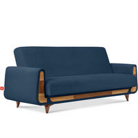 3-SITZER-SCHLAFSOFA GUSTAVO II mit Armlehnen, Marineblau - Blau/Dunkelblau, Holz/Holzwerkstoff (230/98/98cm) - KONSIMO®