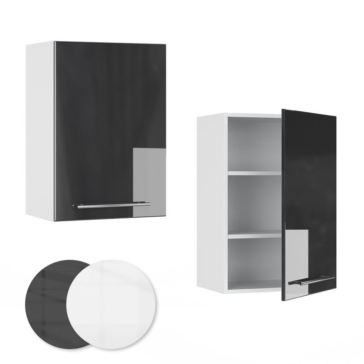HÄNGESCHRANK Fame-Line Anthrazit Hochglanz 50 cm - Schwarz Hochglanz/Anthrazit, Holzwerkstoff (50/72/34.1cm) - Vicco