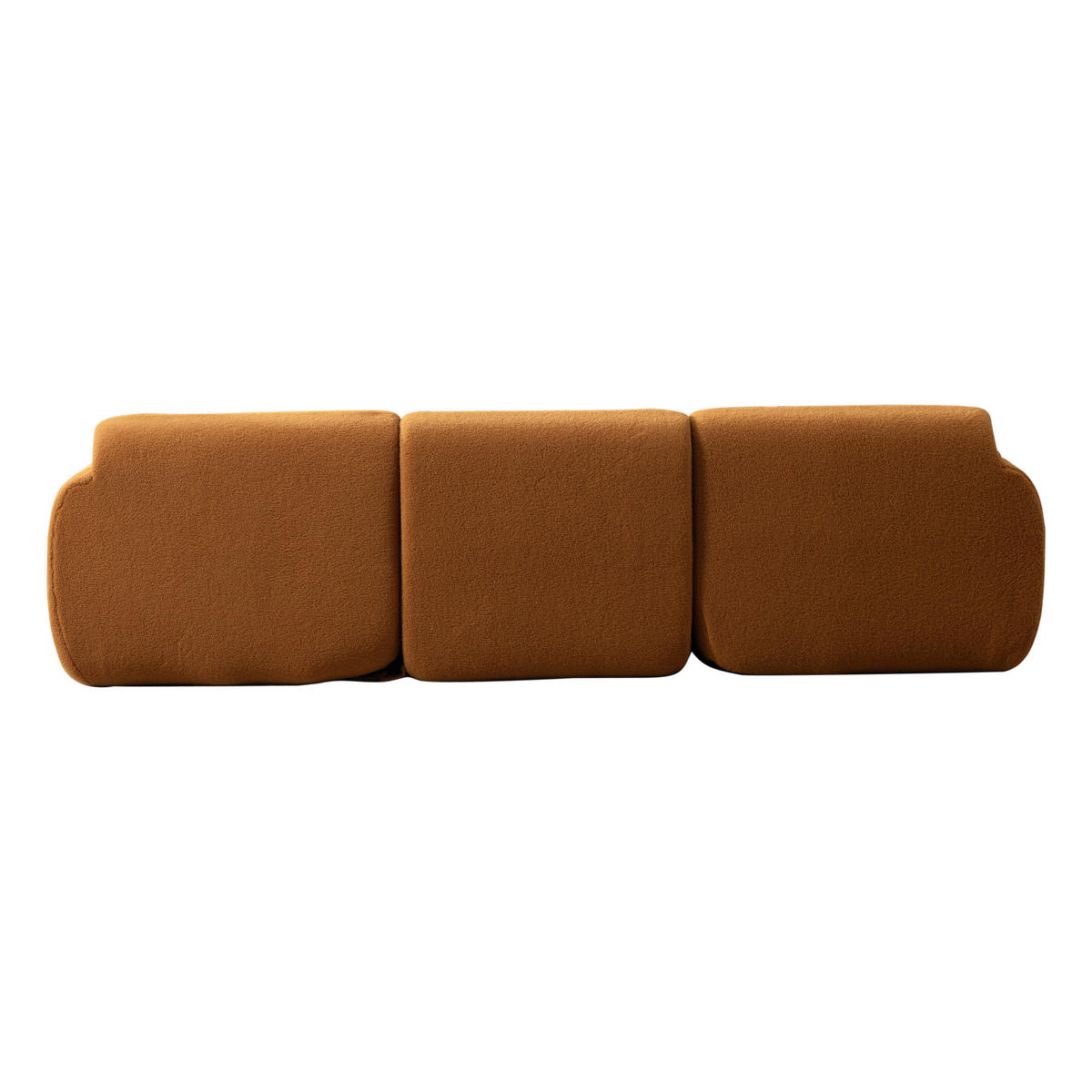 ECKSOFA 271/177/71 cm Karamell Chenille mit Fußhocker - Cognac, Textil (271/177cm) - Oxeza
