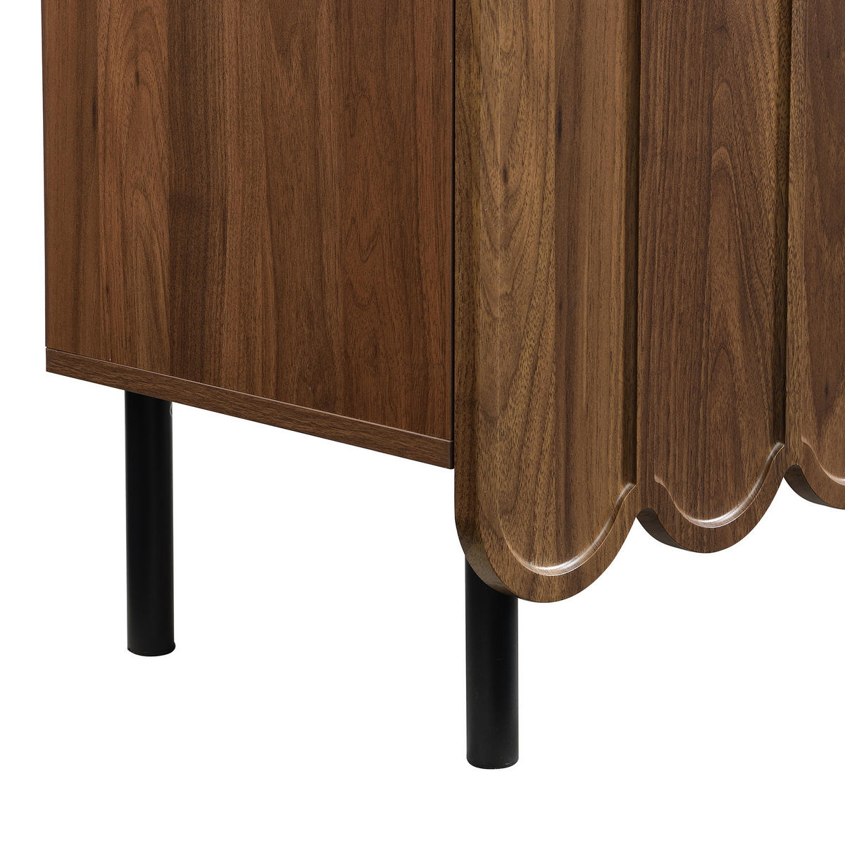SIDEBOARD Holz Wellentüren grifflos Stauraum modern - Walnussfarben, Holzwerkstoff (35/80/120cm) - FLIEKS