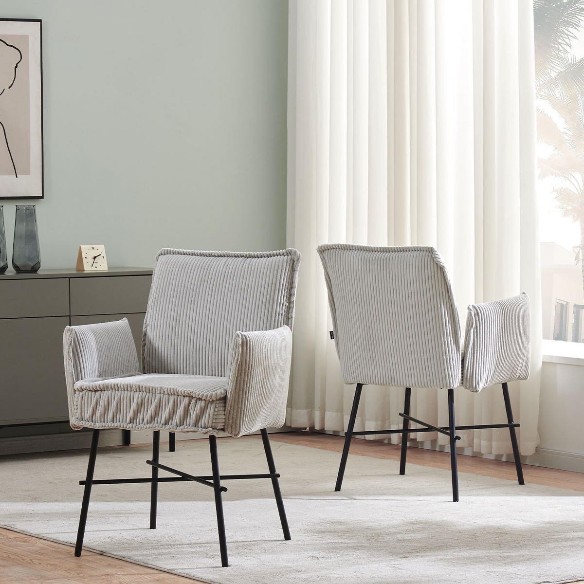 ARMLEHNSTUHL JÜRGEN Hellgrau - Hellgrau, Metall (63/84/63cm) - B&D Home