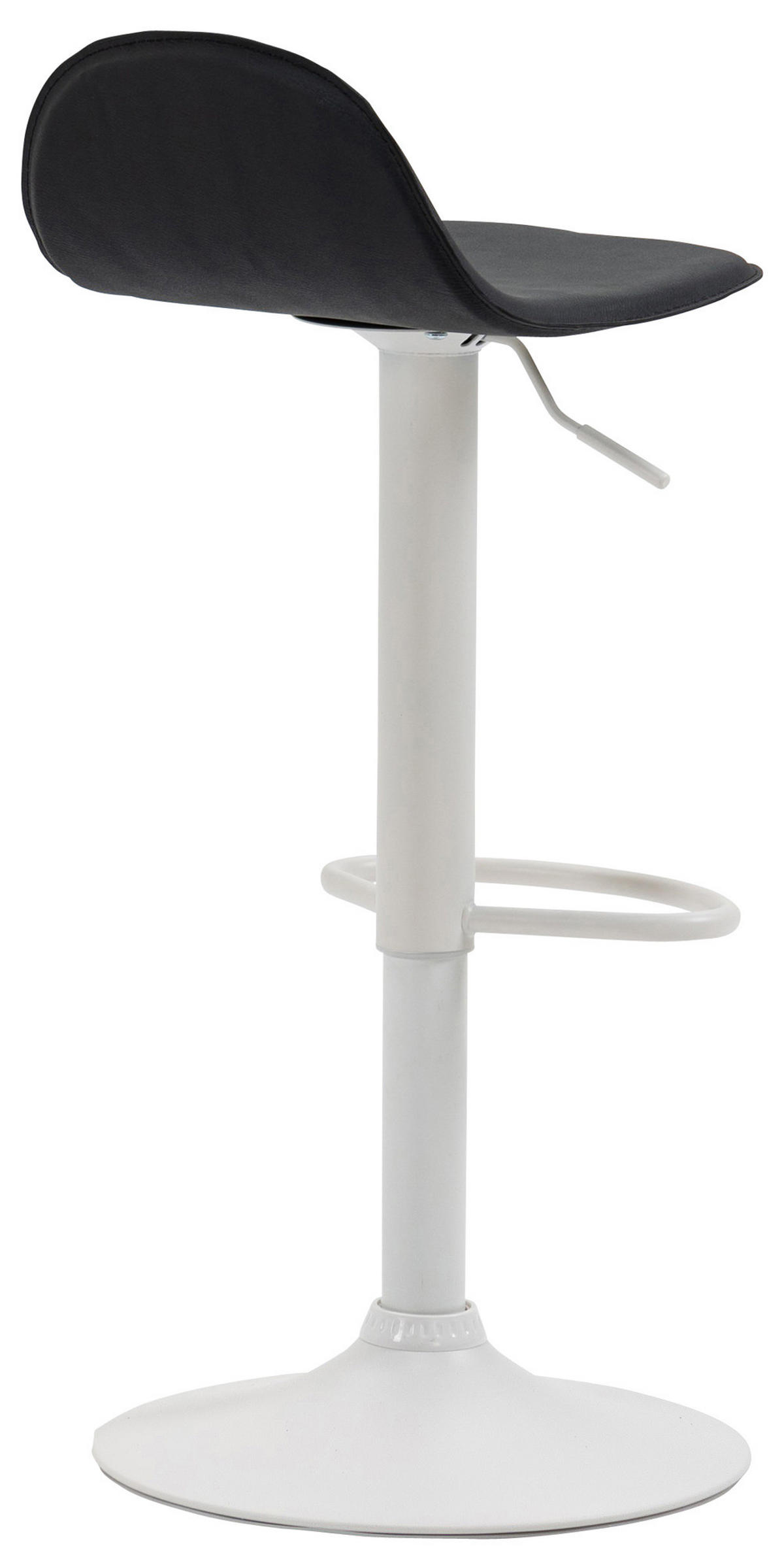 BARHOCKER Lederlook schwarz - Schwarz/Weiß, Textil/Metall (39/73/41cm) - CLP