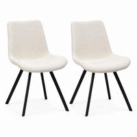 ESSZIMMERSTUHL drehbar Stoff Metall Weiß 2er-Set - Weiß, Metall (59/90/54cm) - Meubliv