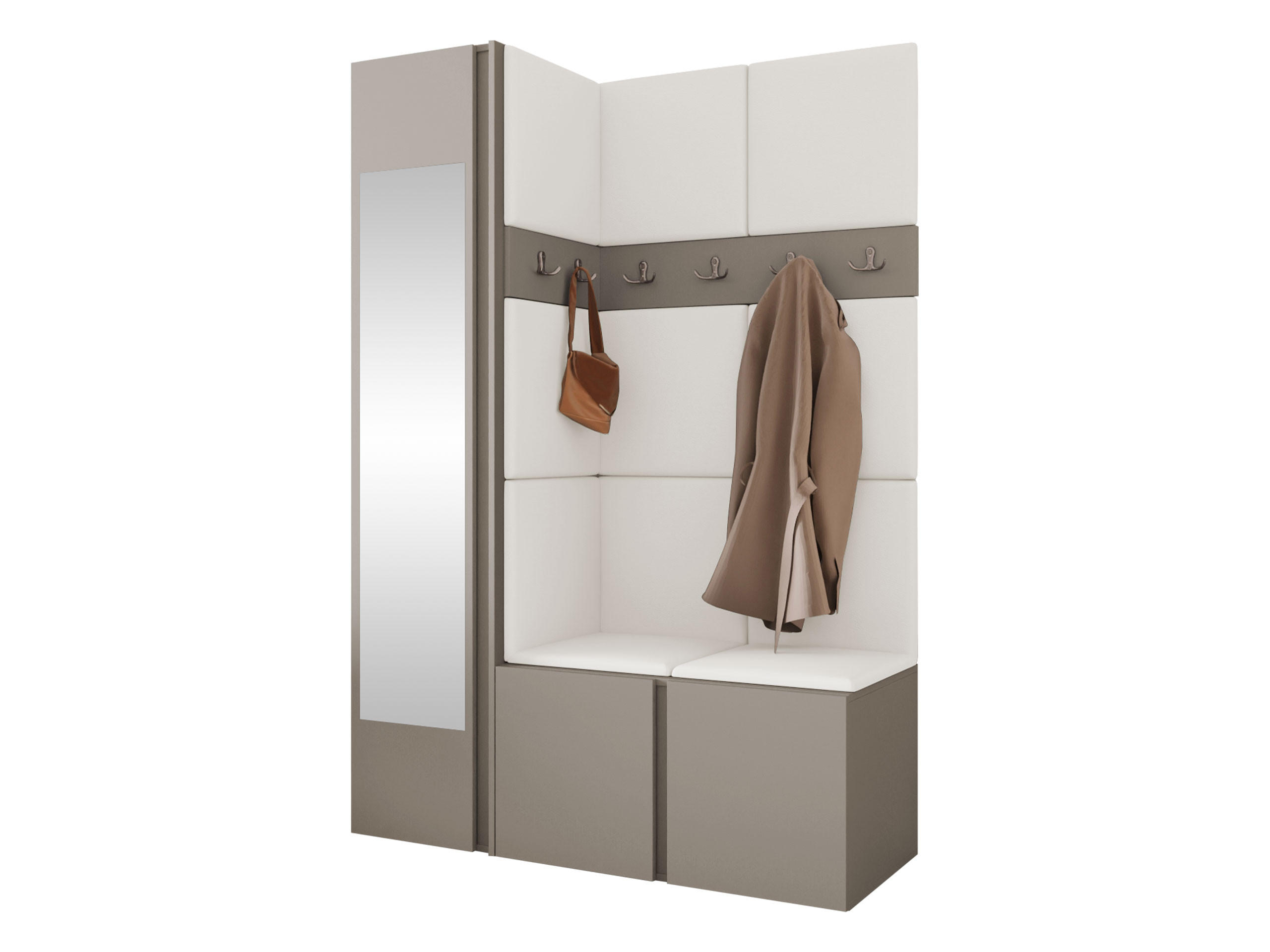 GARDEROBEN-SET Orion X - Kaschmir/Weiß, Holzwerkstoff/Kunststoff (124/186/46cm) - MIRJAN24