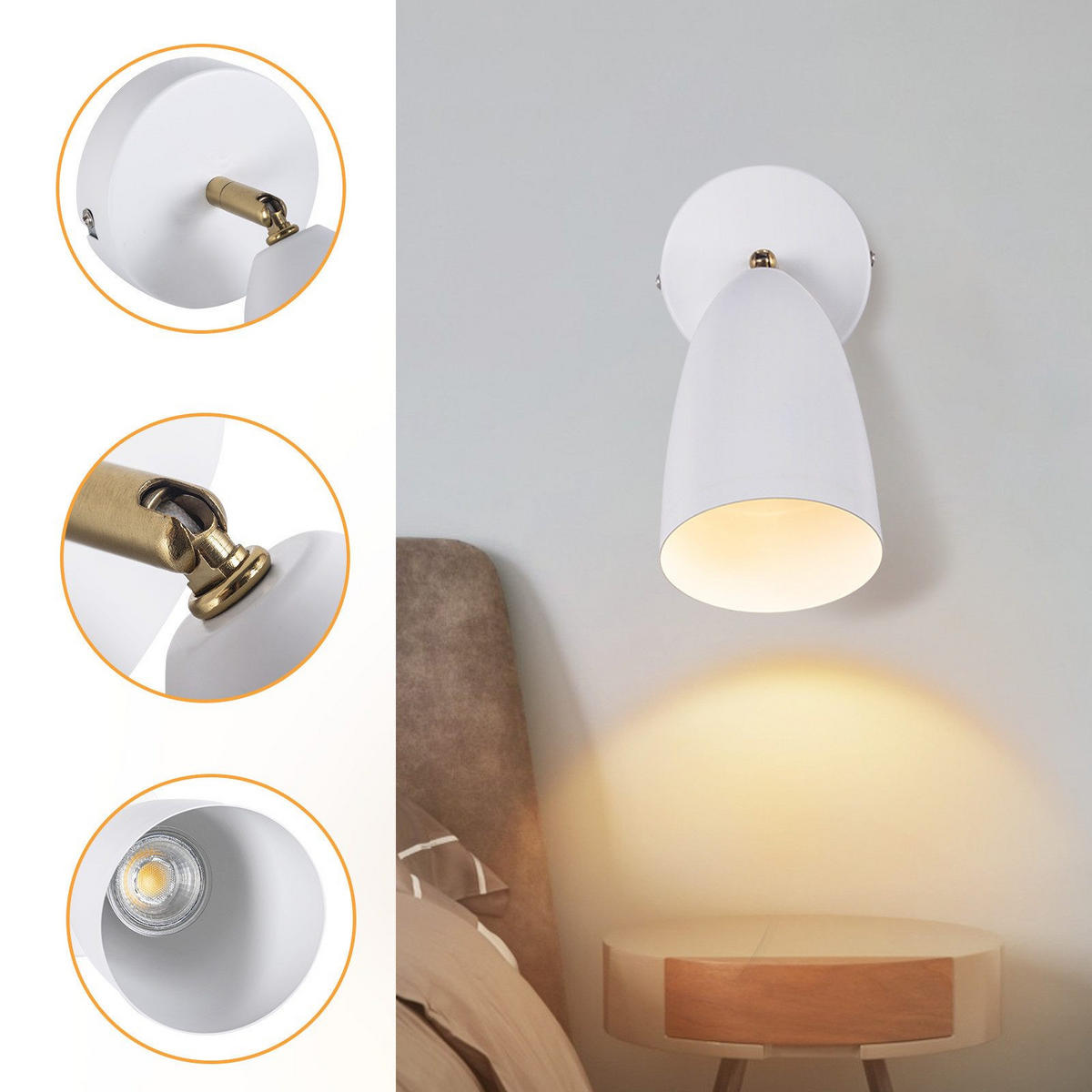 WANDLEUCHTE Zyxxh 10.0/22.0/10.0 cm - Weiß, Metall (10/22/10cm) - ZMH